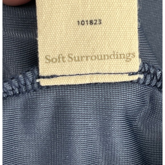 Soft Surroundings Blue Velvet Button Front Tunic Shirt Top Women's Medium M - Picture 9 of 9